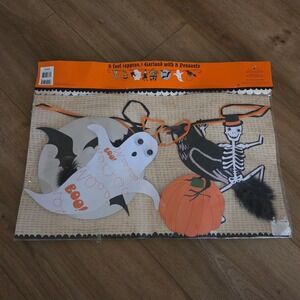 Meri Meri Halloween‎ Garland Decoration 8ft Banner Ghost Spider Crow Witch NEW